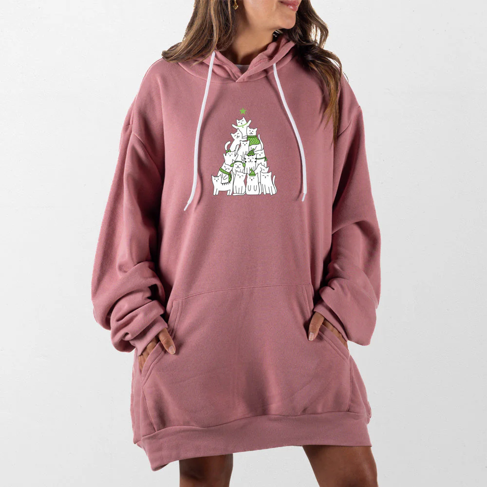 Cat Christmas Tree Giant Hoodie - Image 10
