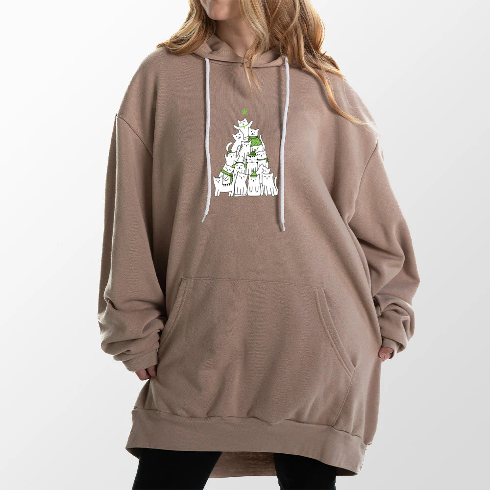Cat Christmas Tree Giant Hoodie - Image 15