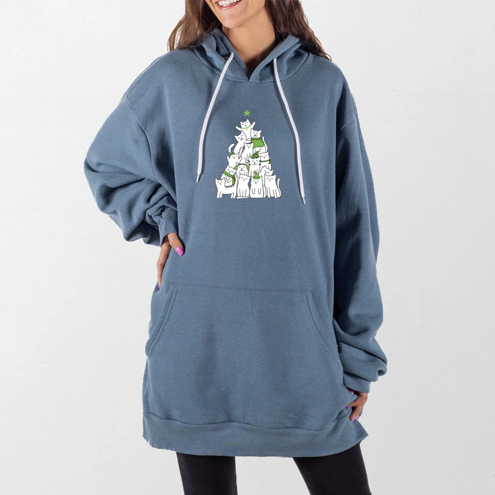 Cat Christmas Tree Giant Hoodie - Image 4