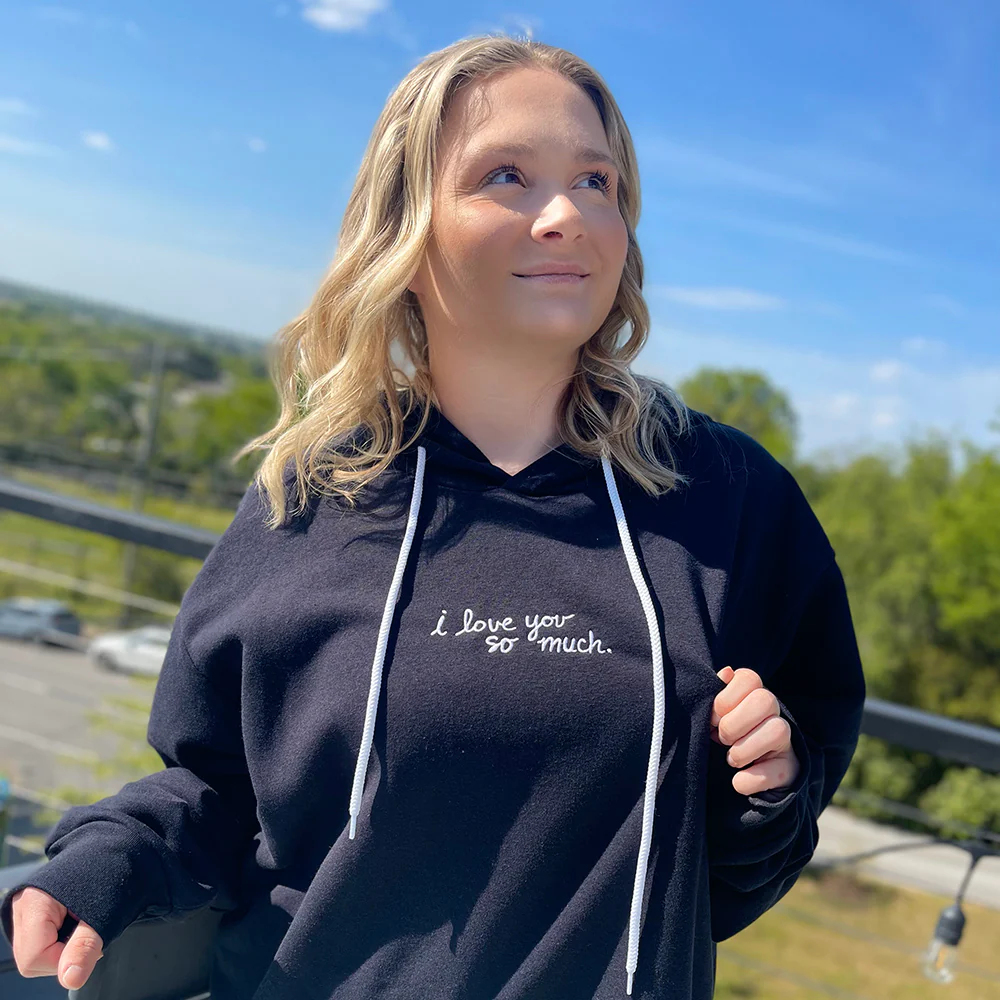 I Love You So Much Embroidered Giant Hoodie - Image 2