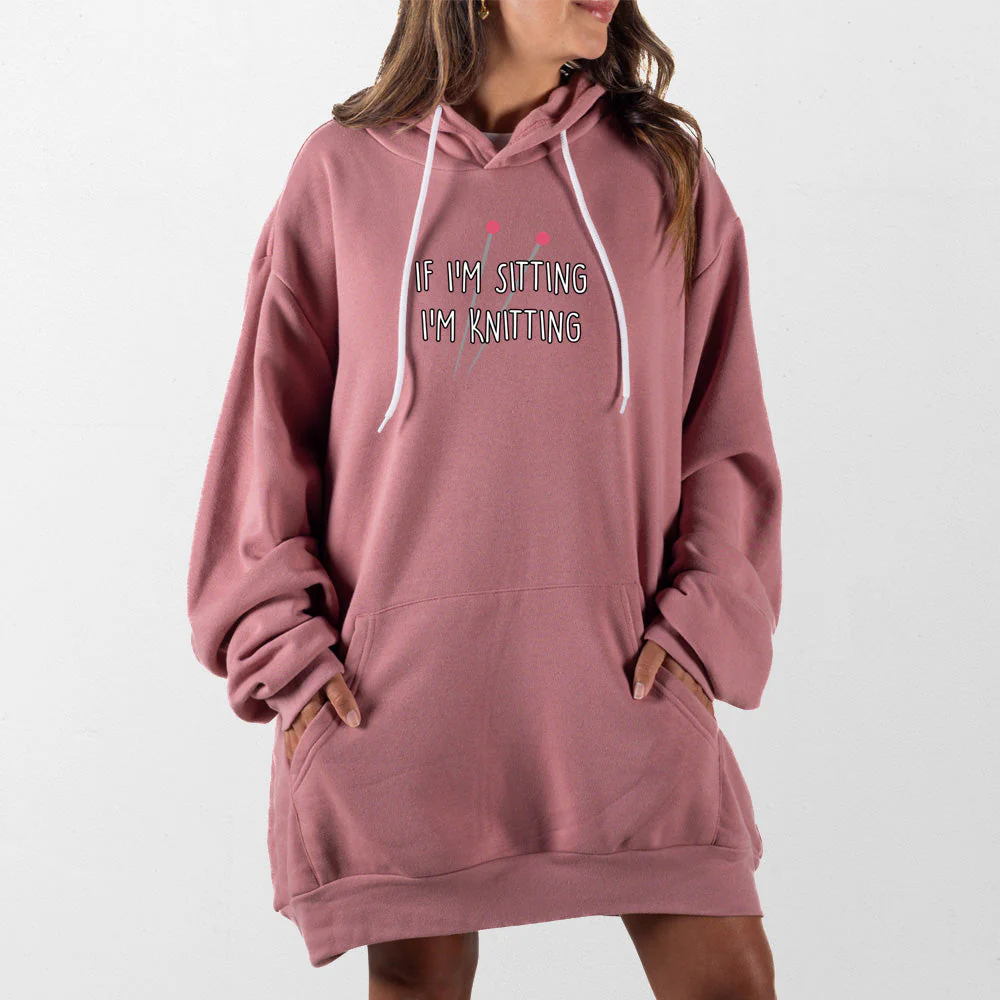 If Im Sitting Im Knitting Giant Hoodie - Image 10
