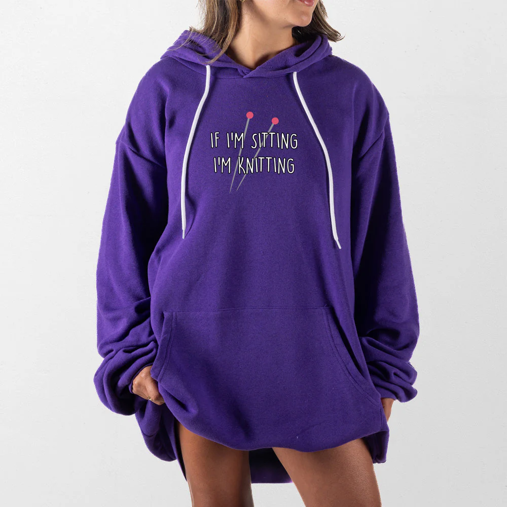 If Im Sitting Im Knitting Giant Hoodie - Image 12